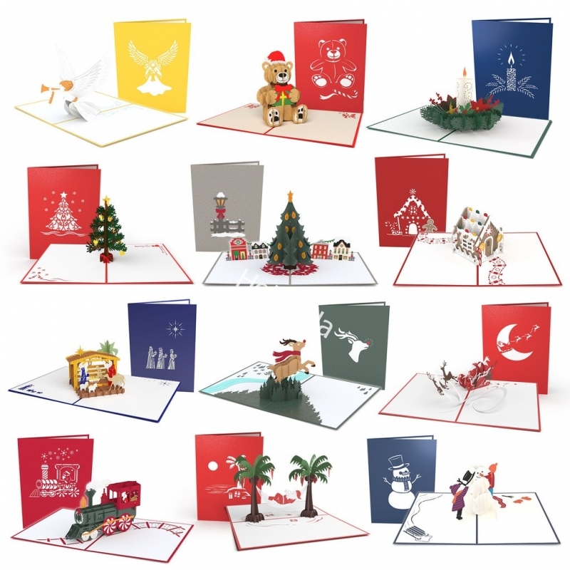 Combo 12 Amazing Card Samples for Christmas 3D Pop Up Card - 12ACCC235