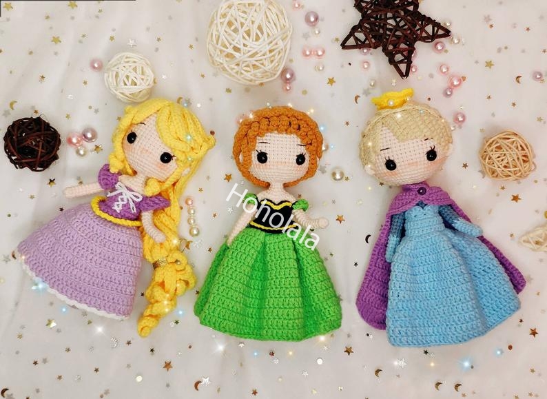 Princess Dolls,Amigurumi Princess doll,Crochet Princess doll,handmade dolls,princess,Princess doll,handmade princess doll,gift for girls,