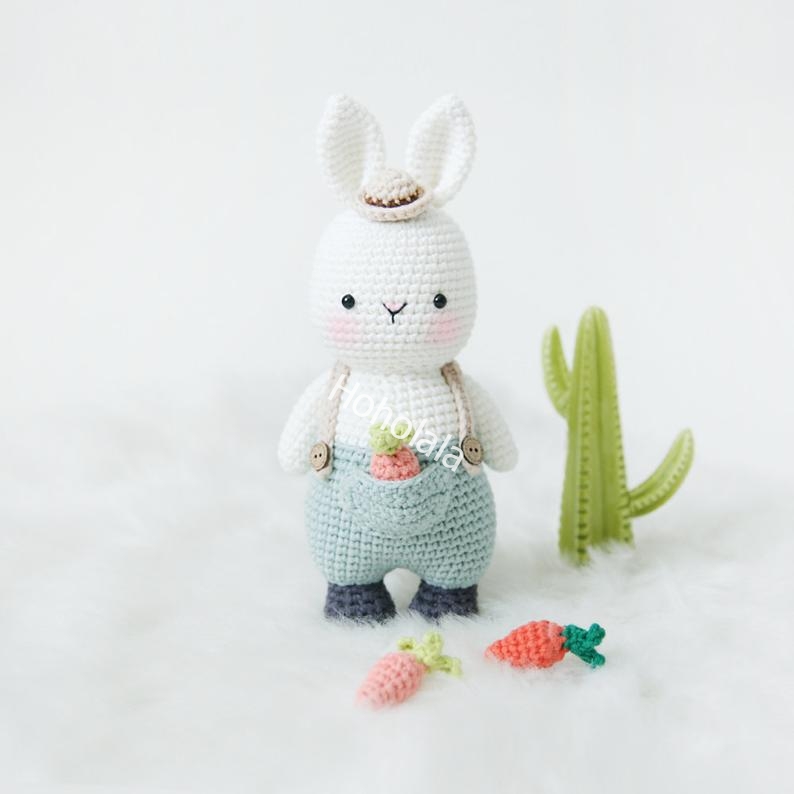 Cute Bunny for Baby Lovely Rabbit with Carrots  Amigurumi Crochet Toy