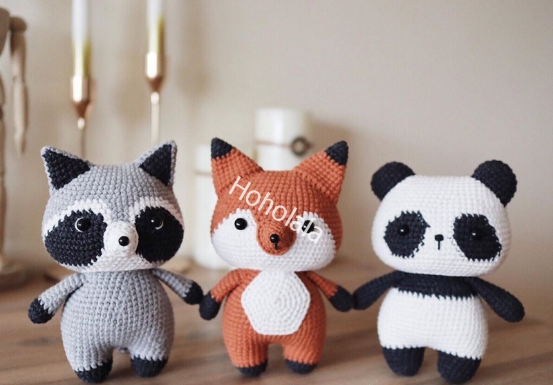 Hot Sale Cute Fox Colorful Customized Design Amigurumi Animal Crochet Toys