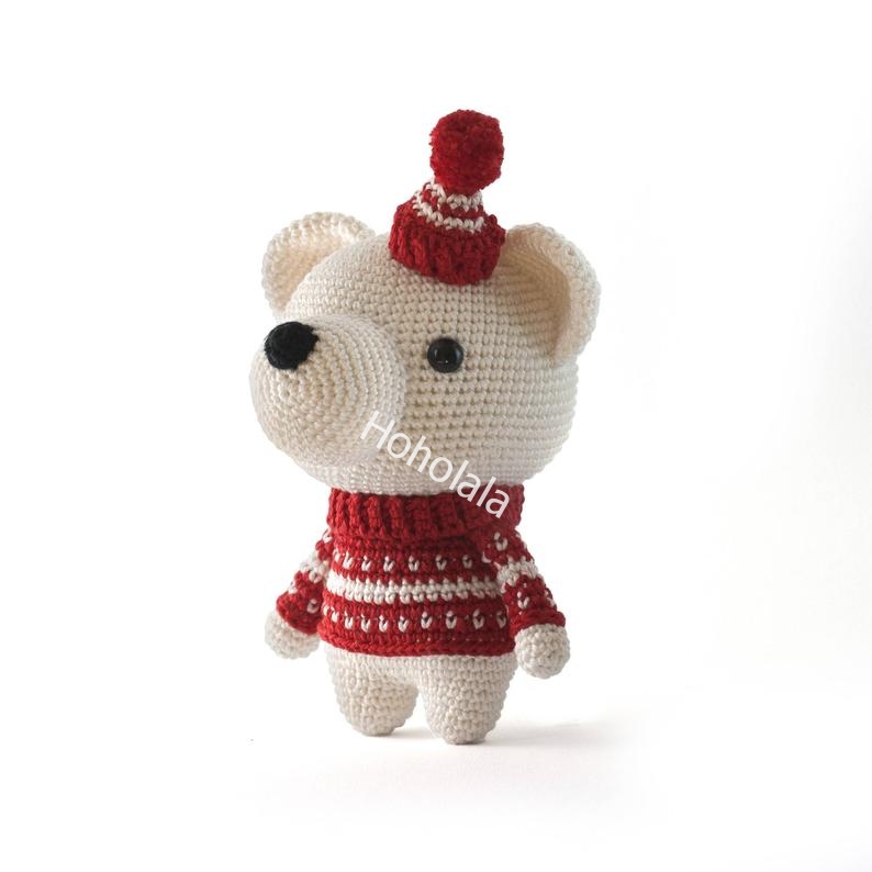 Red Christmas Teddy Cute Amigurumi Crochet Toy