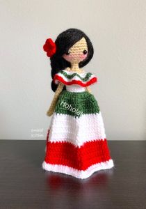 HULA Mexico girl Doll crochet toy for Kid 100% cotton - HMGDK001